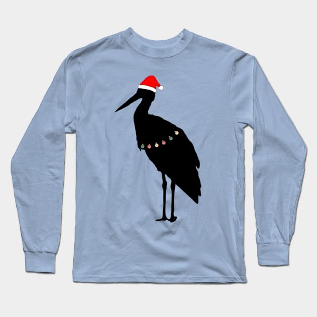 Xmas Stork Long Sleeve T-Shirt by Vakian